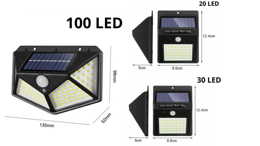 Lâmpada Solar LED com Sensor de Movimento