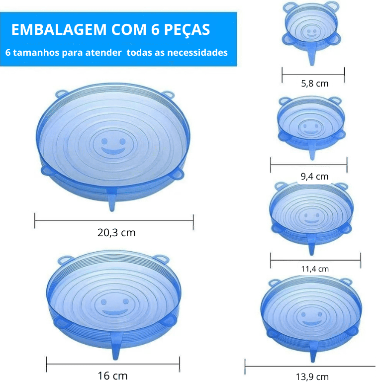 Tampa de silicone – Elastic Bowl (6 Peças)